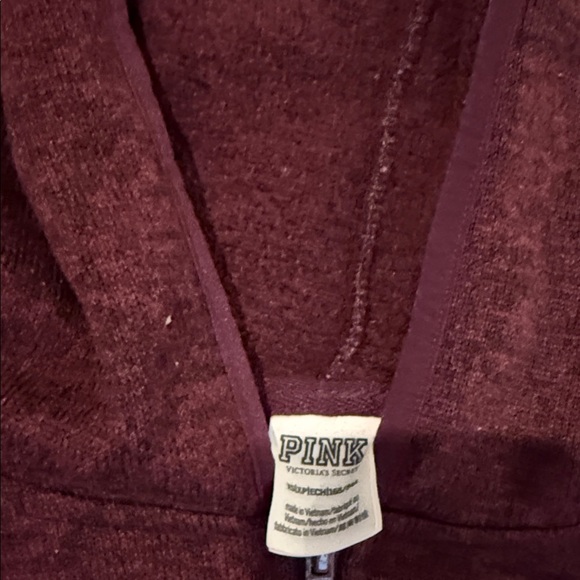 PINK Victoria's Secret Maroon Zip-Up Hoodie - Picture 2 of 4
